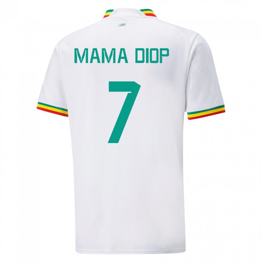 Niño Camiseta Senegal Mama Diop #7 Blanco 1ª Equipación 22-24 La Camisa Perú