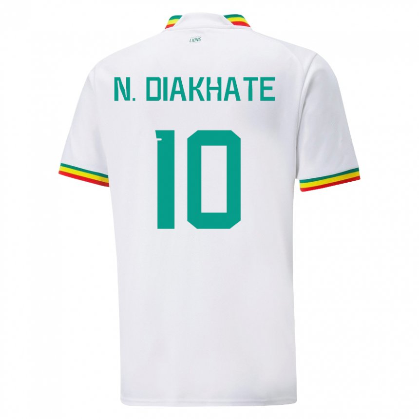 Niño Camiseta Senegal Ndeye Awa Diakhate #10 Blanco 1ª Equipación 22-24 La Camisa Perú