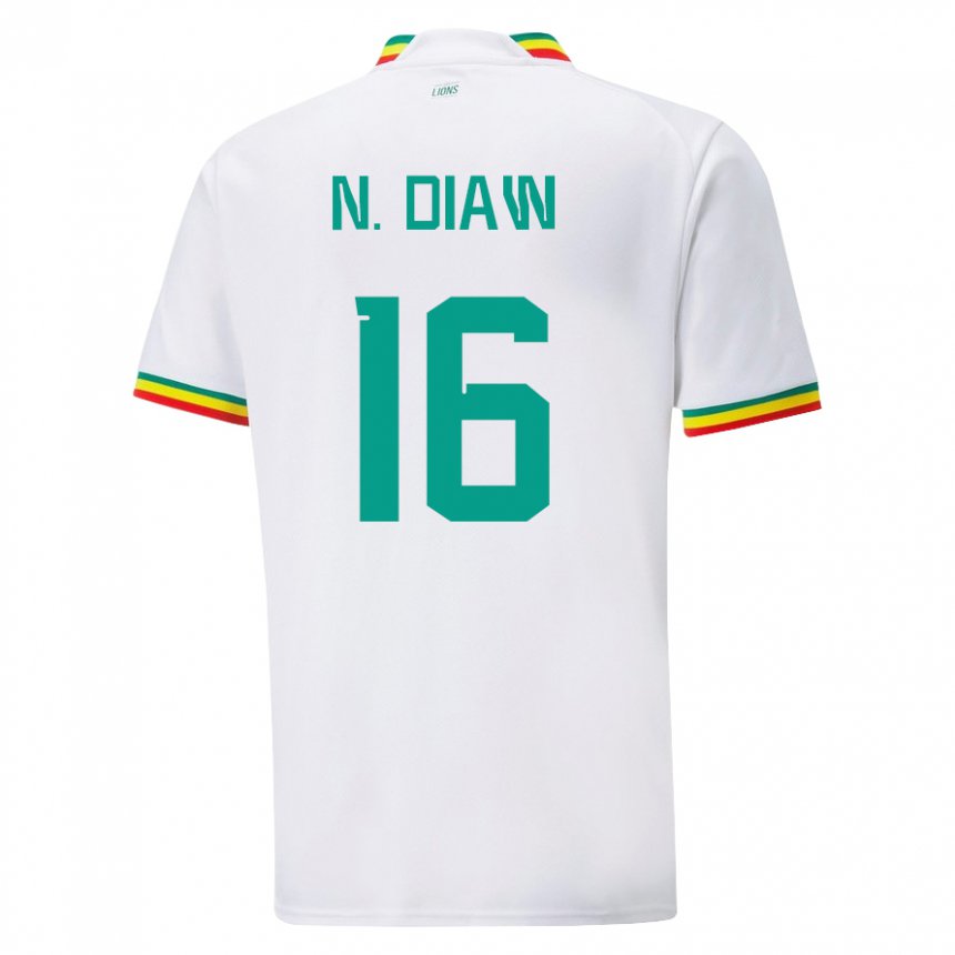 Niño Camiseta Senegal Ndeye Meissa Diaw #16 Blanco 1ª Equipación 22-24 La Camisa Perú