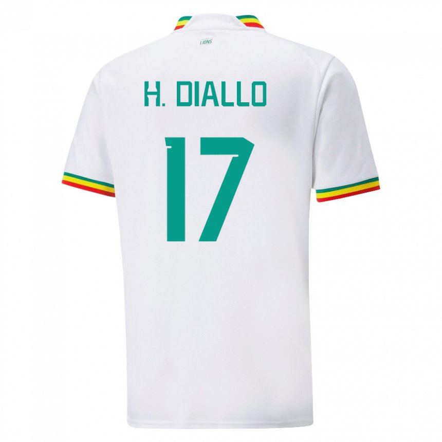 Niño Camiseta Senegal Hapsatou Malado Diallo #17 Blanco 1ª Equipación 22-24 La Camisa Perú