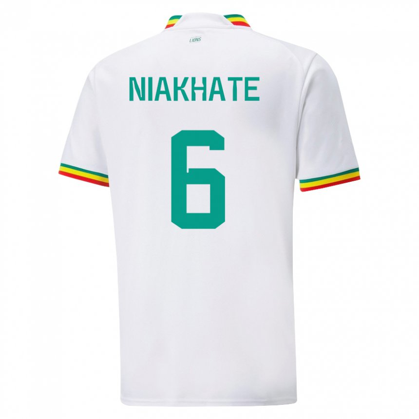 Niño Camiseta Senegal Niakhate N Diaye #6 Blanco 1ª Equipación 22-24 La Camisa Perú