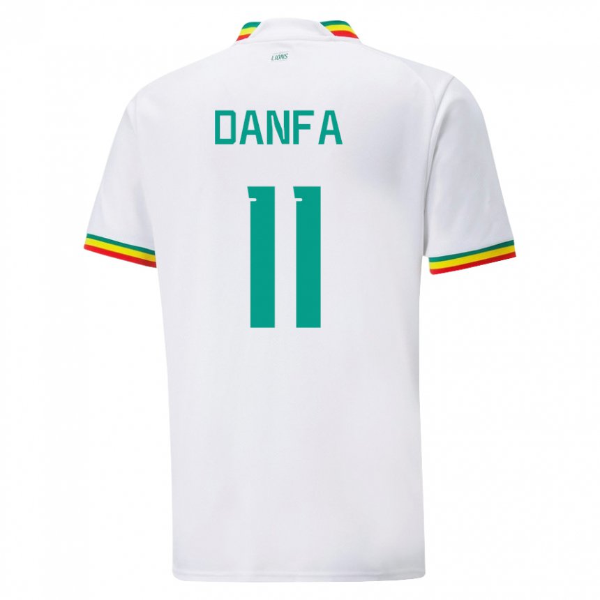 Niño Camiseta Senegal Mamadou Danfa #11 Blanco 1ª Equipación 22-24 La Camisa Perú