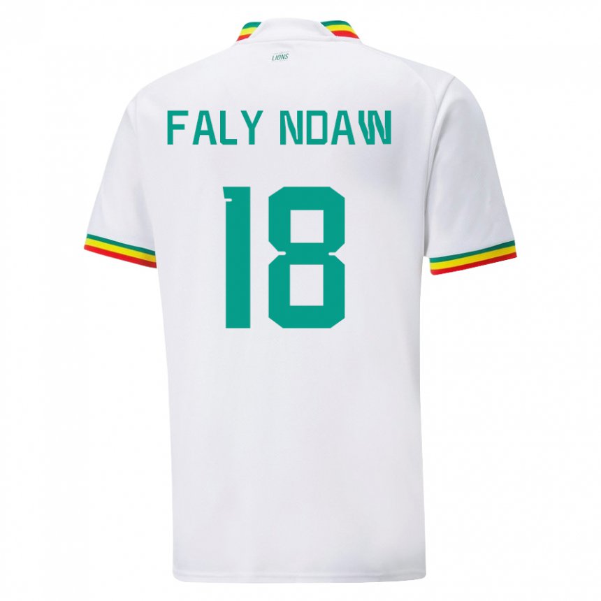 Niño Camiseta Senegal Faly Ndaw #18 Blanco 1ª Equipación 22-24 La Camisa Perú