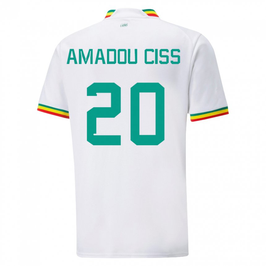 Niño Camiseta Senegal Amadou Ciss #20 Blanco 1ª Equipación 22-24 La Camisa Perú