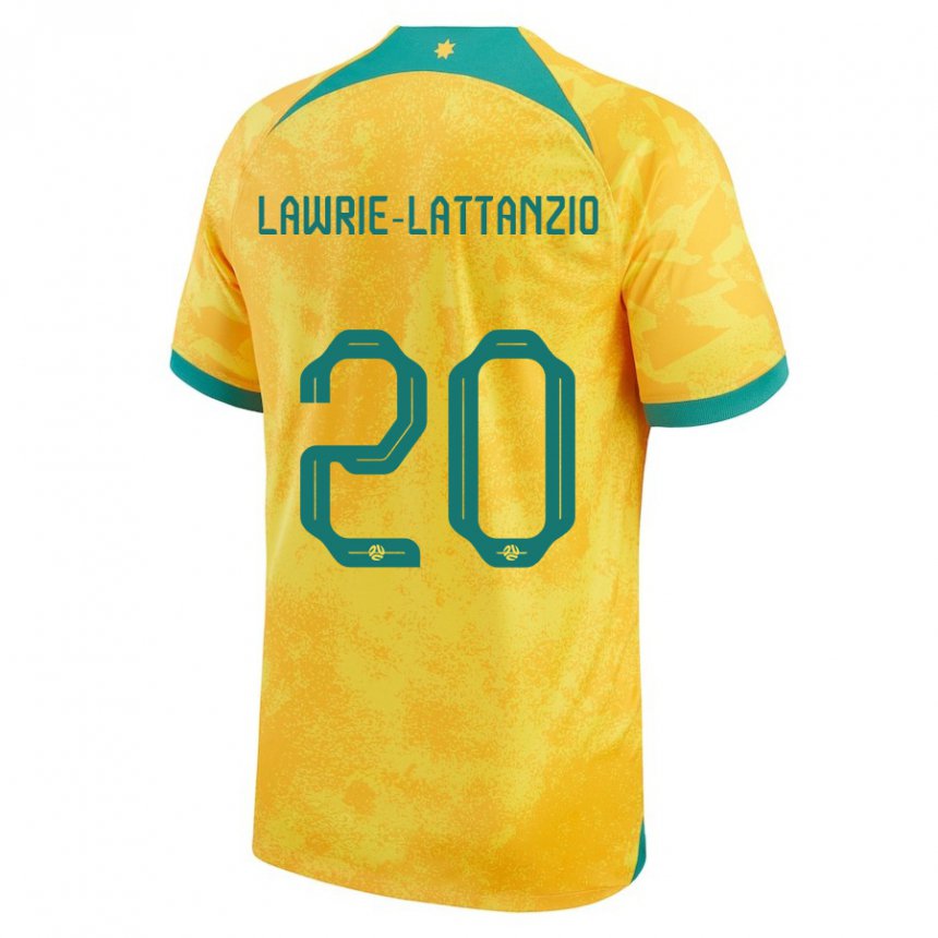 Niño Camiseta Australia Luis Lawrie Lattanzio #20 Dorado 1ª Equipación 22-24 La Camisa Perú