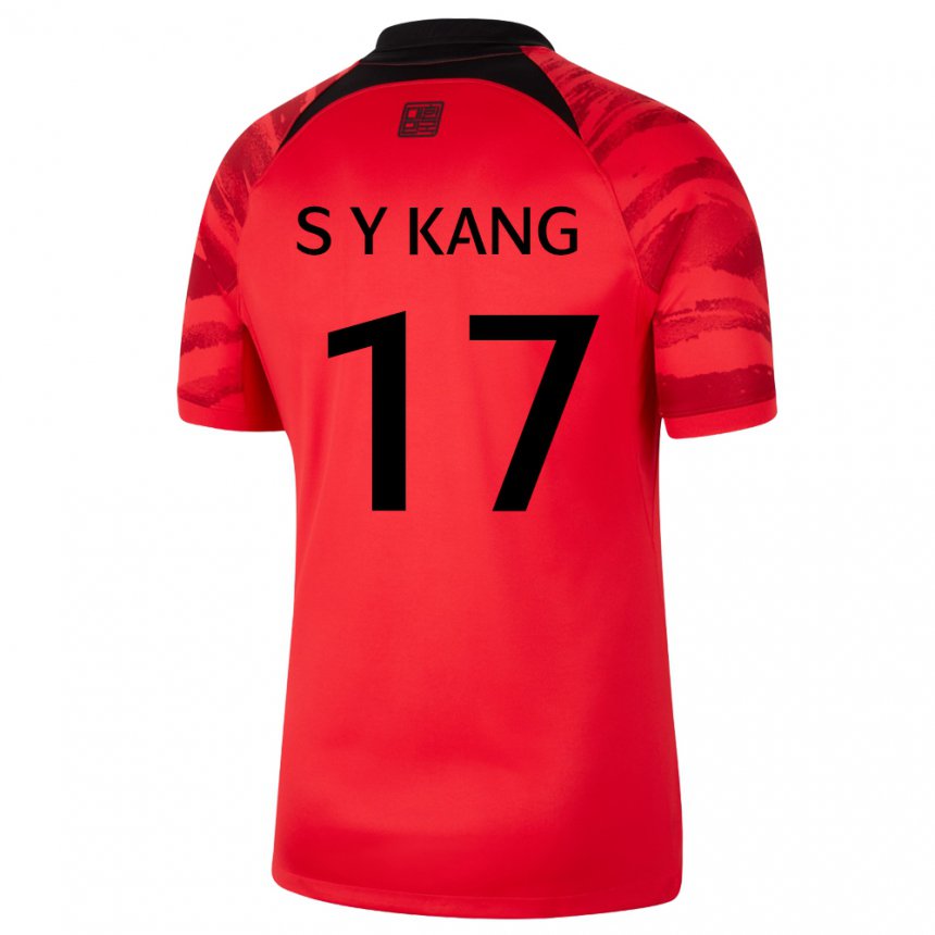 Niño Camiseta Corea Del Sur Kang Sang Yun #17 Negro Rojo 1ª Equipación 22-24 La Camisa Perú