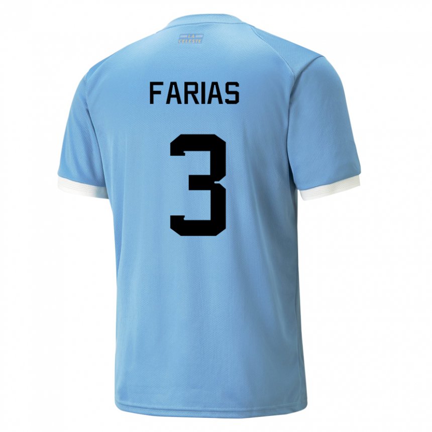 Niño Camiseta Uruguay Daiana Farias #3 Azul 1ª Equipación 22-24 La Camisa Perú