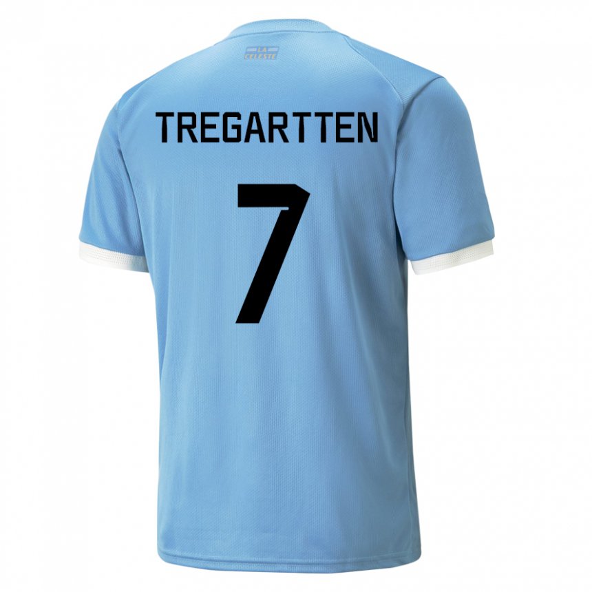 Niño Camiseta Uruguay Stephanie Tregartten #7 Azul 1ª Equipación 22-24 La Camisa Perú