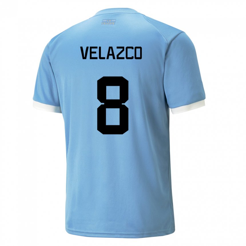 Niño Camiseta Uruguay Ximena Velazco #8 Azul 1ª Equipación 22-24 La Camisa Perú