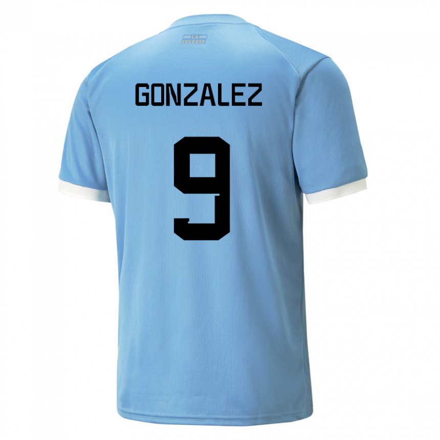 Niño Camiseta Uruguay Pamela Gonzalez #9 Azul 1ª Equipación 22-24 La Camisa Perú