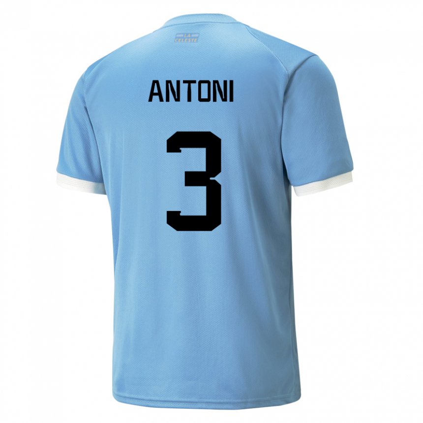 Niño Camiseta Uruguay Mateo Antoni #3 Azul 1ª Equipación 22-24 La Camisa Perú