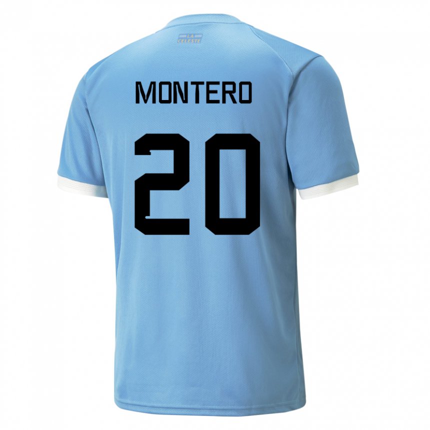 Niño Camiseta Uruguay Alfonso Montero #20 Azul 1ª Equipación 22-24 La Camisa Perú