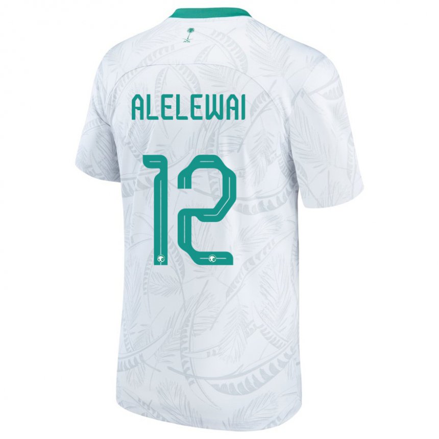 Niño Camiseta Arabia Saudita Abdulaziz Alelewai #12 Blanco 1ª Equipación 22-24 La Camisa Perú