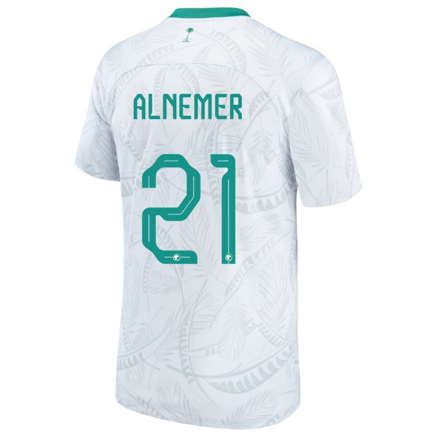 Niño Camiseta Arabia Saudita Meshari Alnemer #21 Blanco 1ª Equipación 22-24 La Camisa Perú