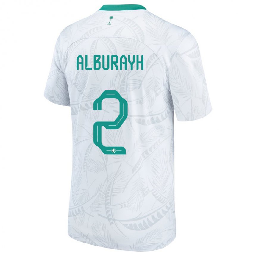 Niño Camiseta Arabia Saudita Mahmood Alburayh #2 Blanco 1ª Equipación 22-24 La Camisa Perú