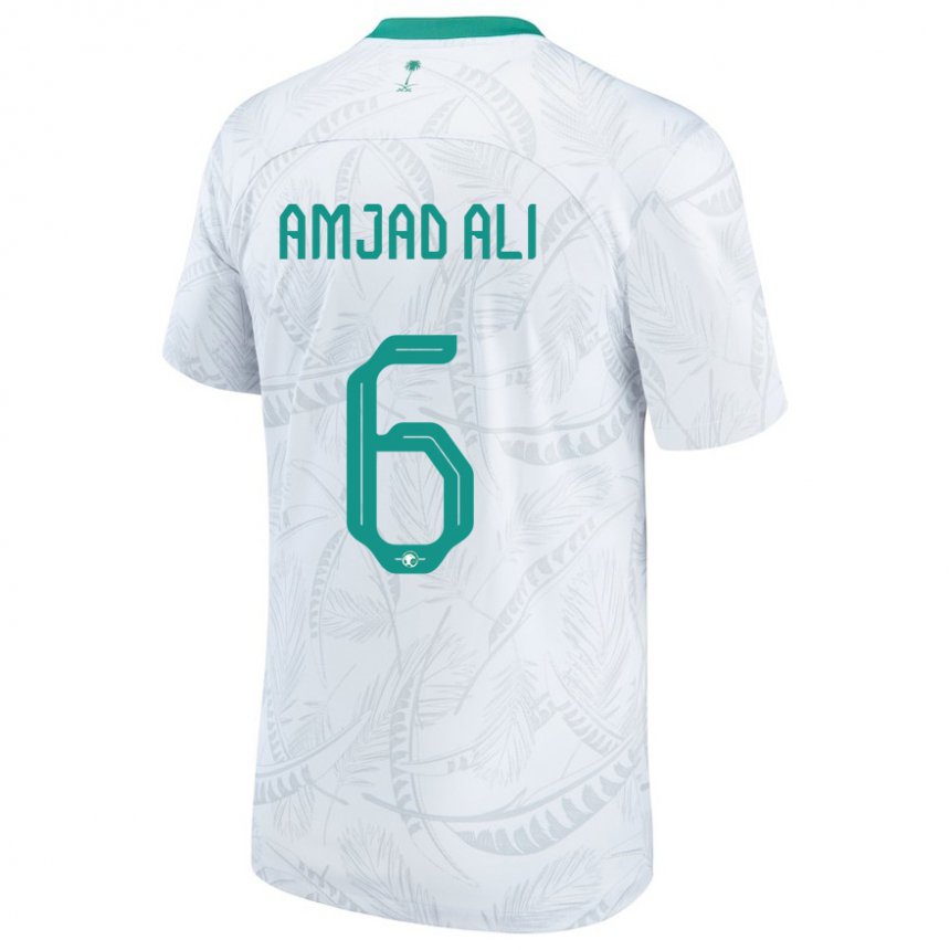 Niño Camiseta Arabia Saudita Amjad Ali #6 Blanco 1ª Equipación 22-24 La Camisa Perú