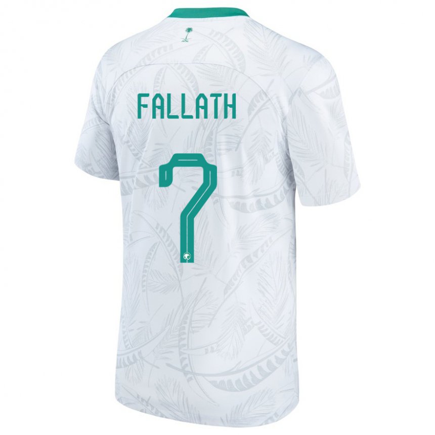 Niño Camiseta Arabia Saudita Fahad Fallath #7 Blanco 1ª Equipación 22-24 La Camisa Perú