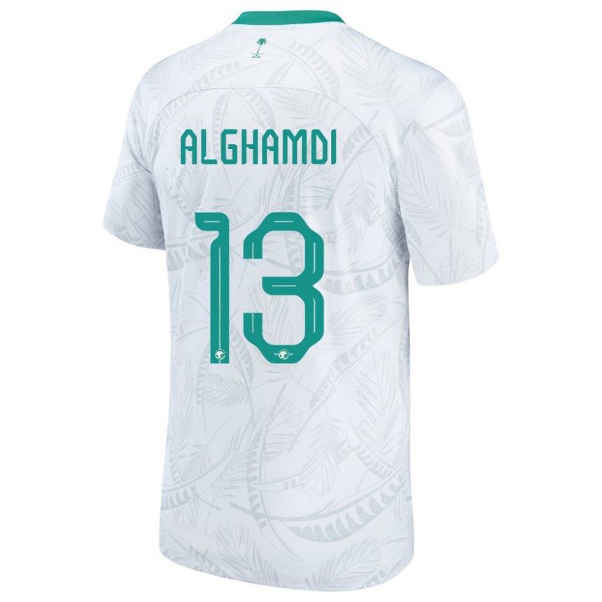 Niño Camiseta Arabia Saudita Hazzaa Alghamdi #13 Blanco 1ª Equipación 22-24 La Camisa Perú