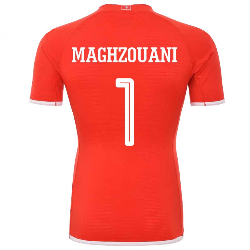 Niño Camiseta Túnez Wassim Maghzouani #1 Rojo 1ª Equipación 22-24 La Camisa Perú