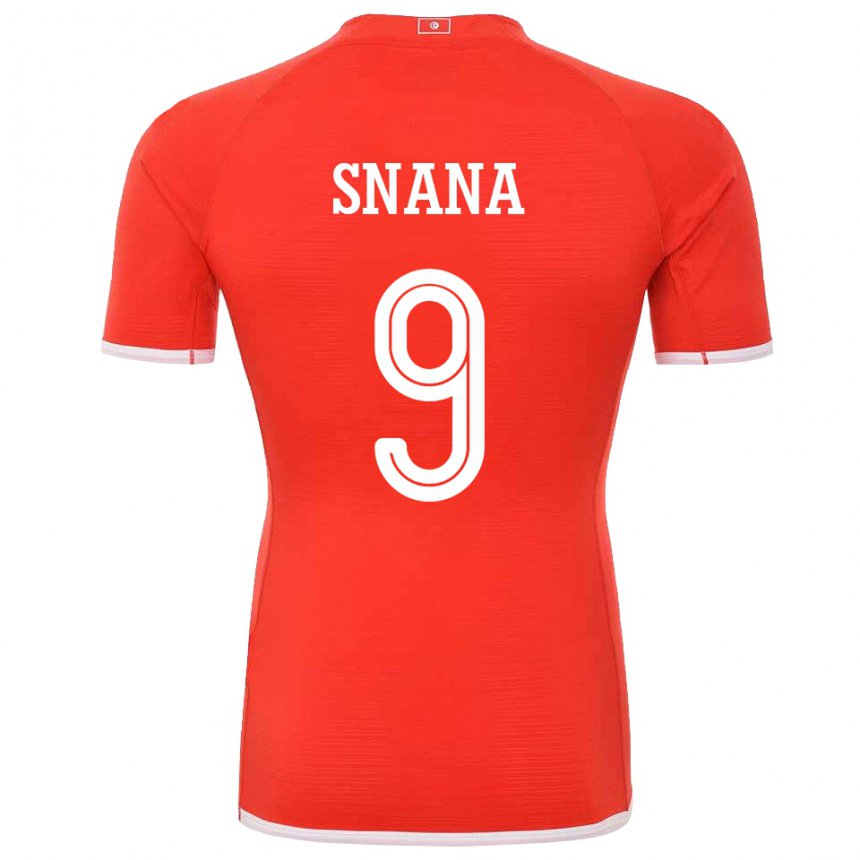 Niño Camiseta Túnez Youssef Snana #9 Rojo 1ª Equipación 22-24 La Camisa Perú