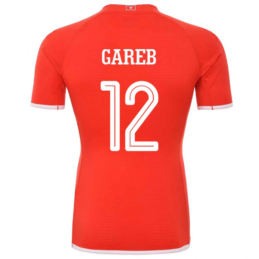 Niño Camiseta Túnez Adem Gareb #12 Rojo 1ª Equipación 22-24 La Camisa Perú