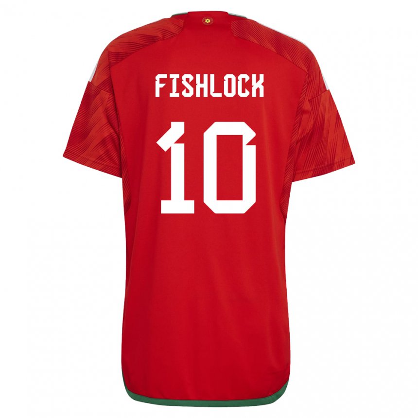 Niño Camiseta Gales Jessica Fishlock #10 Rojo 1ª Equipación 22-24 La Camisa Perú