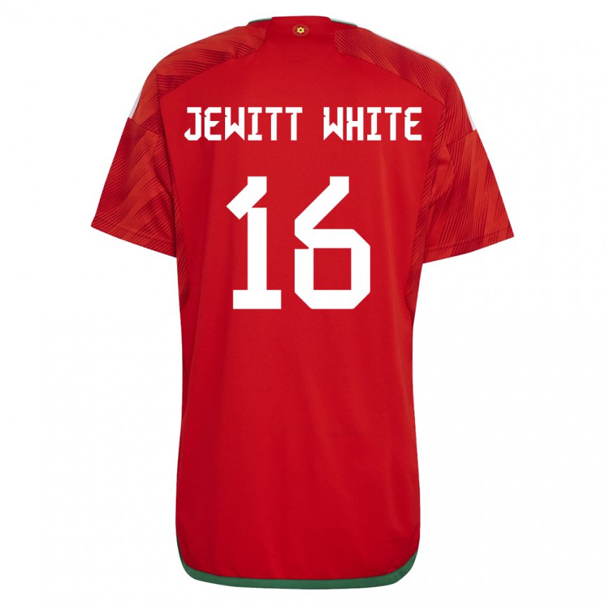 Niño Camiseta Gales Harry Jewitt White #16 Rojo 1ª Equipación 22-24 La Camisa Perú