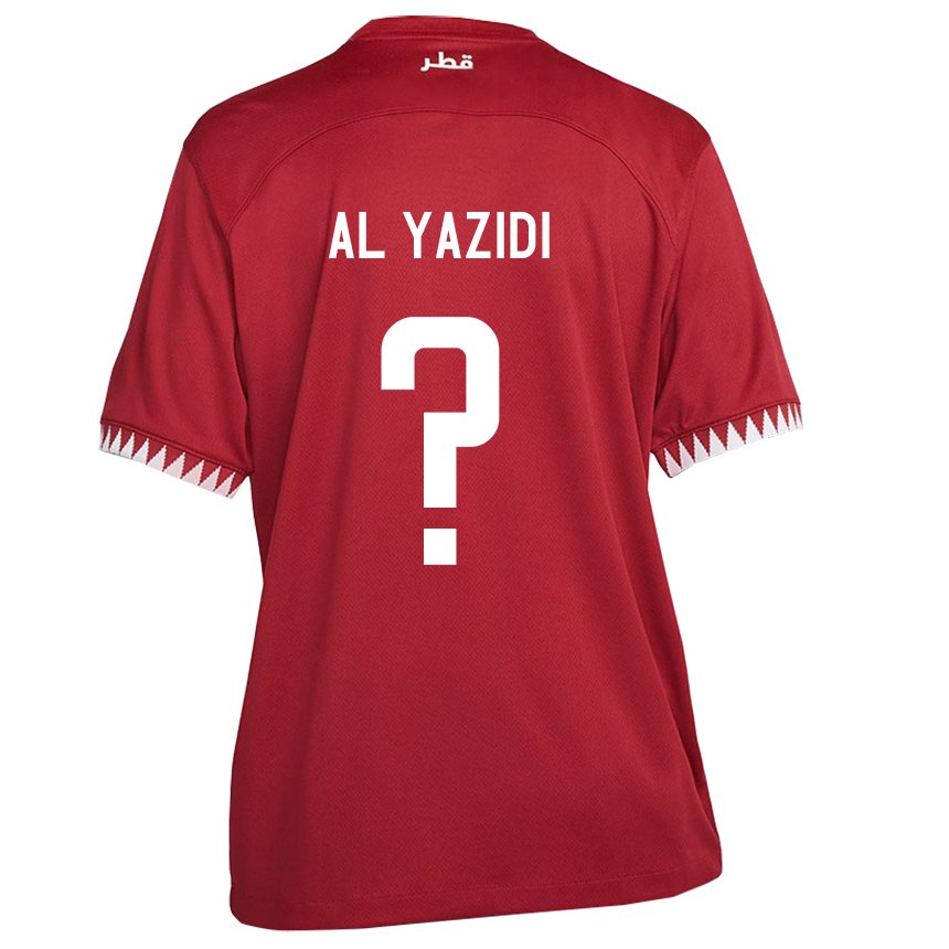 Niño Camiseta Catar Nasser Al Yazidi #0 Granate 1ª Equipación 22-24 La Camisa Perú