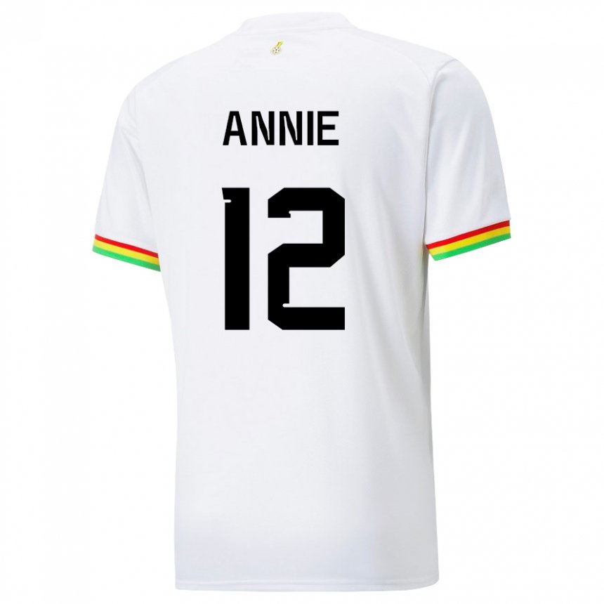 Niño Camiseta Ghana Henrietta Annie #12 Blanco 1ª Equipación 22-24 La Camisa Perú