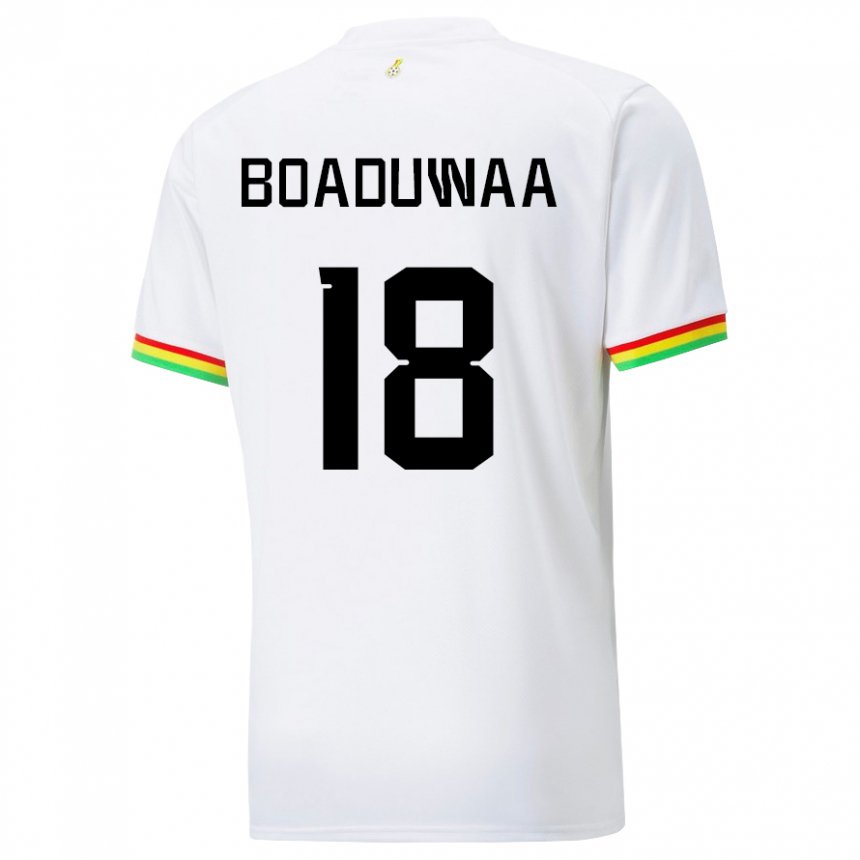 Niño Camiseta Ghana Doris Boaduwaa #18 Blanco 1ª Equipación 22-24 La Camisa Perú