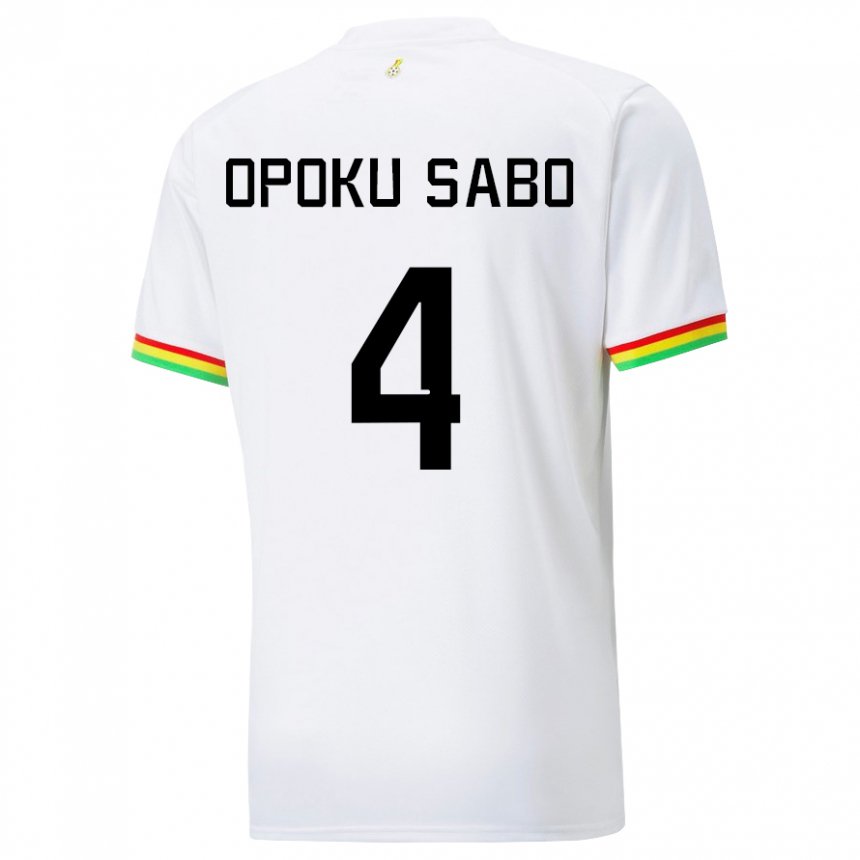 Niño Camiseta Ghana Alex Opoku Sabo #4 Blanco 1ª Equipación 22-24 La Camisa Perú