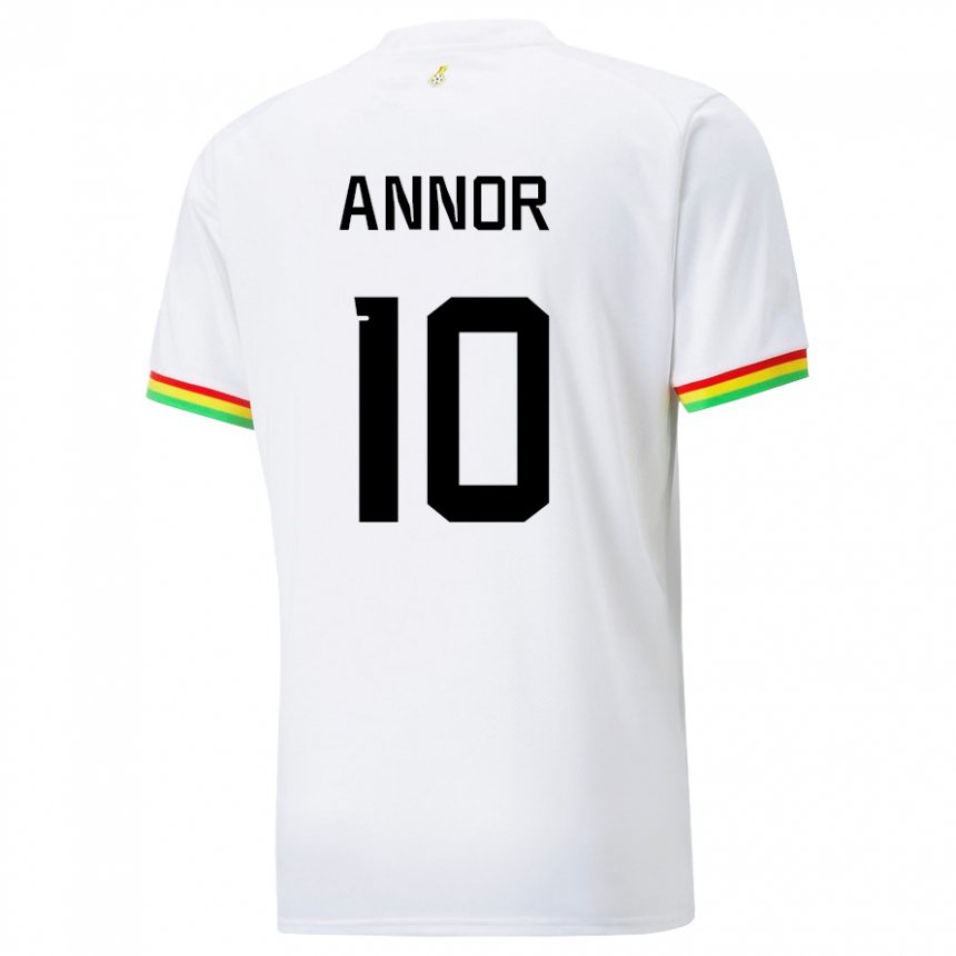 Niño Camiseta Ghana Emmanuel Annor #10 Blanco 1ª Equipación 22-24 La Camisa Perú