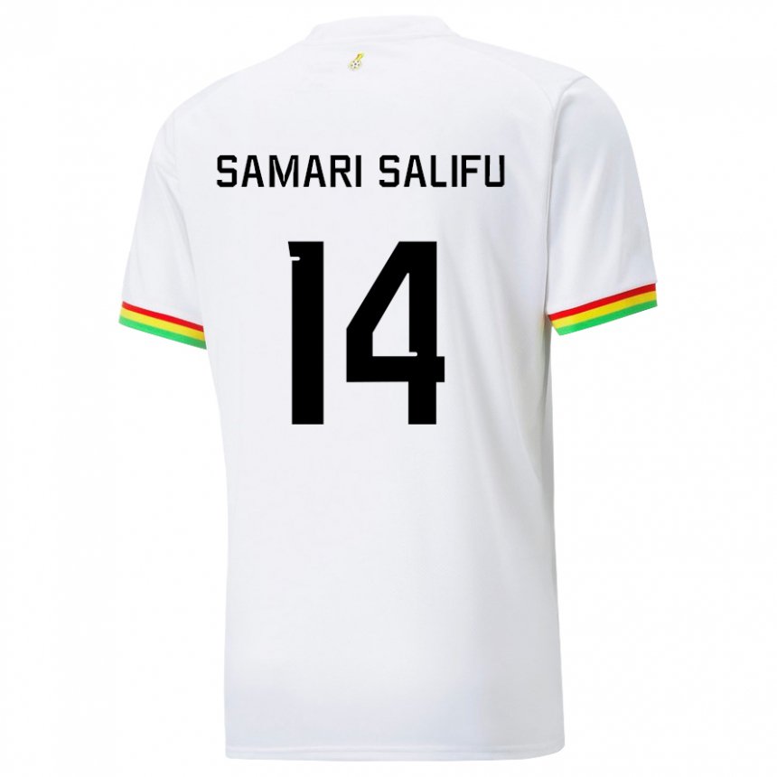 Niño Camiseta Ghana Abass Samari Salifu #14 Blanco 1ª Equipación 22-24 La Camisa Perú