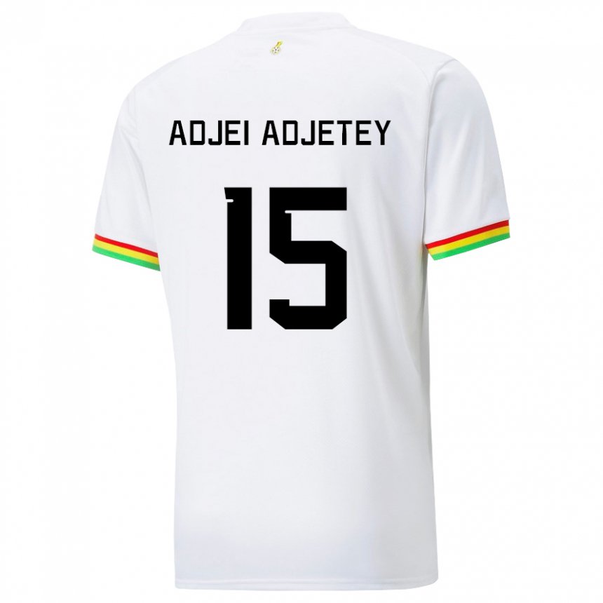 Niño Camiseta Ghana Jonas Adjei Adjetey #15 Blanco 1ª Equipación 22-24 La Camisa Perú