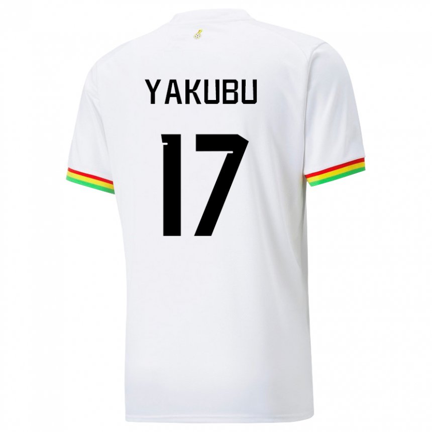 Niño Camiseta Ghana Mustapha Yakubu #17 Blanco 1ª Equipación 22-24 La Camisa Perú