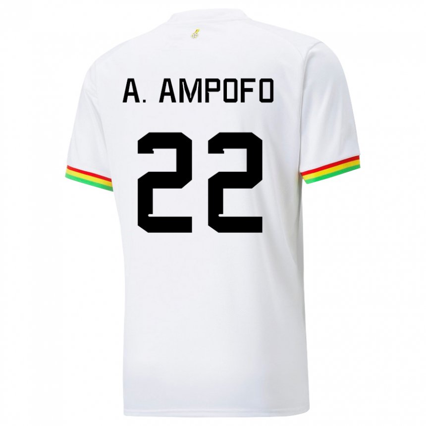 Niño Camiseta Ghana Eugene Amankwah Ampofo #22 Blanco 1ª Equipación 22-24 La Camisa Perú