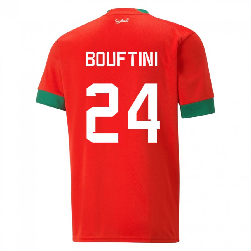 Niño Camiseta Marruecos Sofia Bouftini #24 Rojo 1ª Equipación 22-24 La Camisa Perú