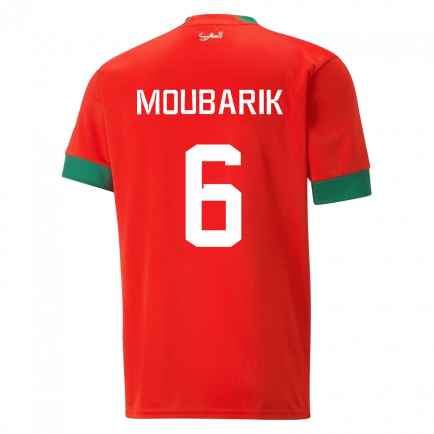 Niño Camiseta Marruecos El Mehdi Moubarik #6 Rojo 1ª Equipación 22-24 La Camisa Perú