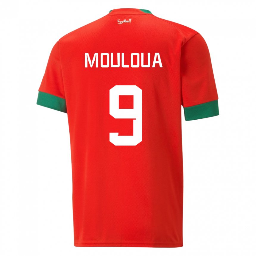 Niño Camiseta Marruecos Ayoub Mouloua #9 Rojo 1ª Equipación 22-24 La Camisa Perú