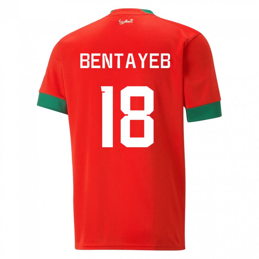 Niño Camiseta Marruecos Tawfik Bentayeb #18 Rojo 1ª Equipación 22-24 La Camisa Perú