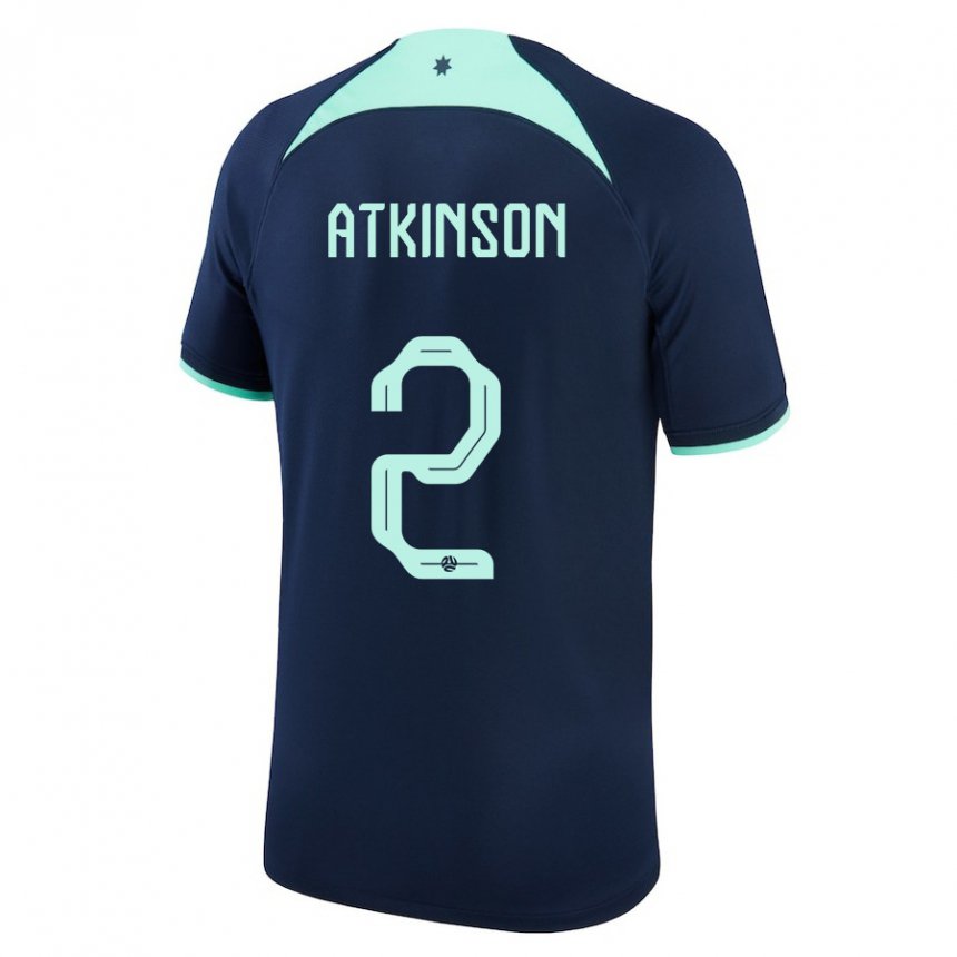 Niño Camiseta Australia Nathaniel Atkinson #2 Azul Oscuro 2ª Equipación 22-24 La Camisa Perú