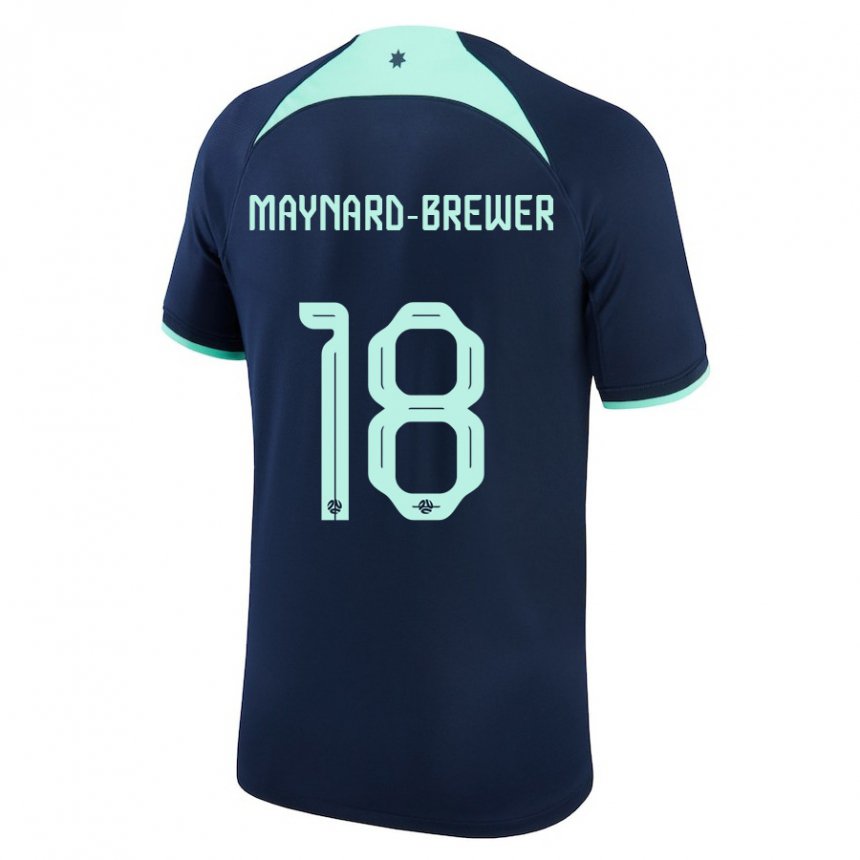 Niño Camiseta Australia Ashley Maynard Brewer #18 Azul Oscuro 2ª Equipación 22-24 La Camisa Perú