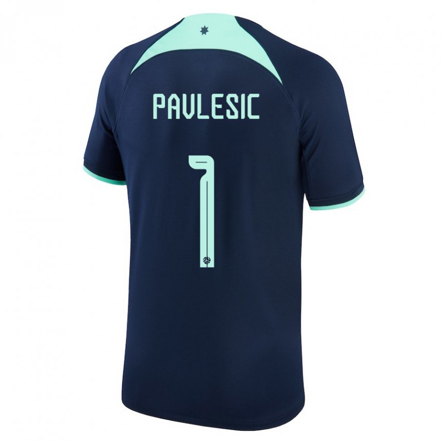 Niño Camiseta Australia Adam Pavlesic #1 Azul Oscuro 2ª Equipación 22-24 La Camisa Perú