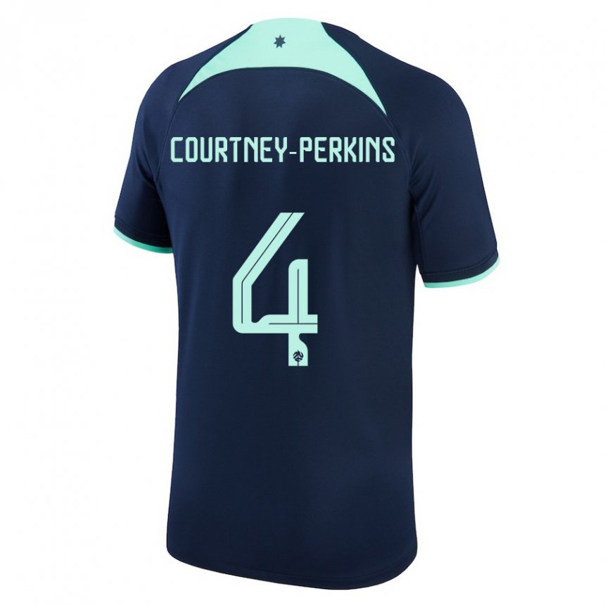 Niño Camiseta Australia Jordan Courtney Perkins #4 Azul Oscuro 2ª Equipación 22-24 La Camisa Perú