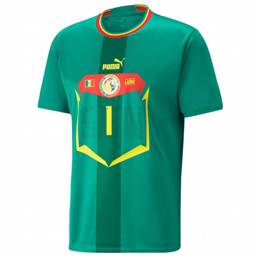 Niño Camiseta Senegal Thiaba Gueye Sene #1 Verde 2ª Equipación 22-24 La Camisa Perú