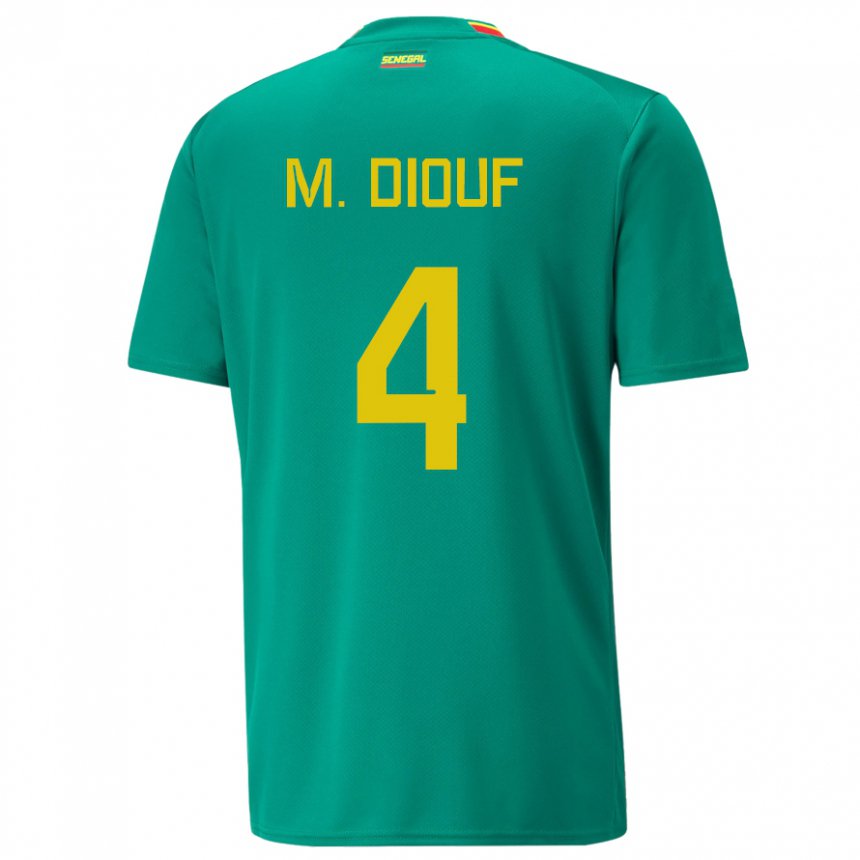 Niño Camiseta Senegal Mame Diarra Diouf #4 Verde 2ª Equipación 22-24 La Camisa Perú