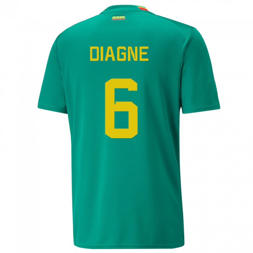 Niño Camiseta Senegal Edmee Diagne #6 Verde 2ª Equipación 22-24 La Camisa Perú