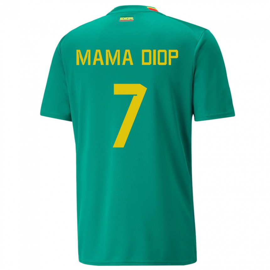 Niño Camiseta Senegal Mama Diop #7 Verde 2ª Equipación 22-24 La Camisa Perú