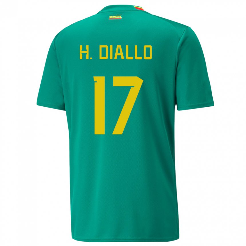 Niño Camiseta Senegal Hapsatou Malado Diallo #17 Verde 2ª Equipación 22-24 La Camisa Perú