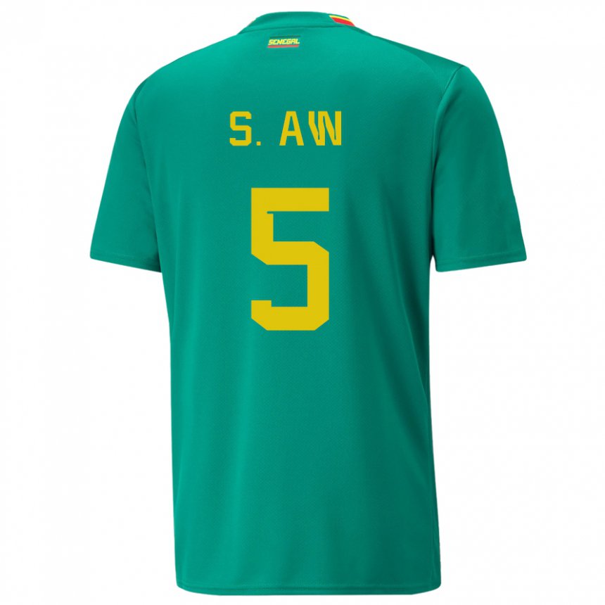 Niño Camiseta Senegal Souleymane Aw #5 Verde 2ª Equipación 22-24 La Camisa Perú